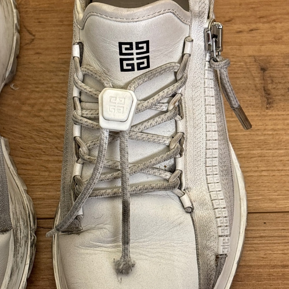 GIVENCHY Spectre Zip‎ Runner Sneaker Size 37 White Leather Designer Shoes - Picture 7 of 16